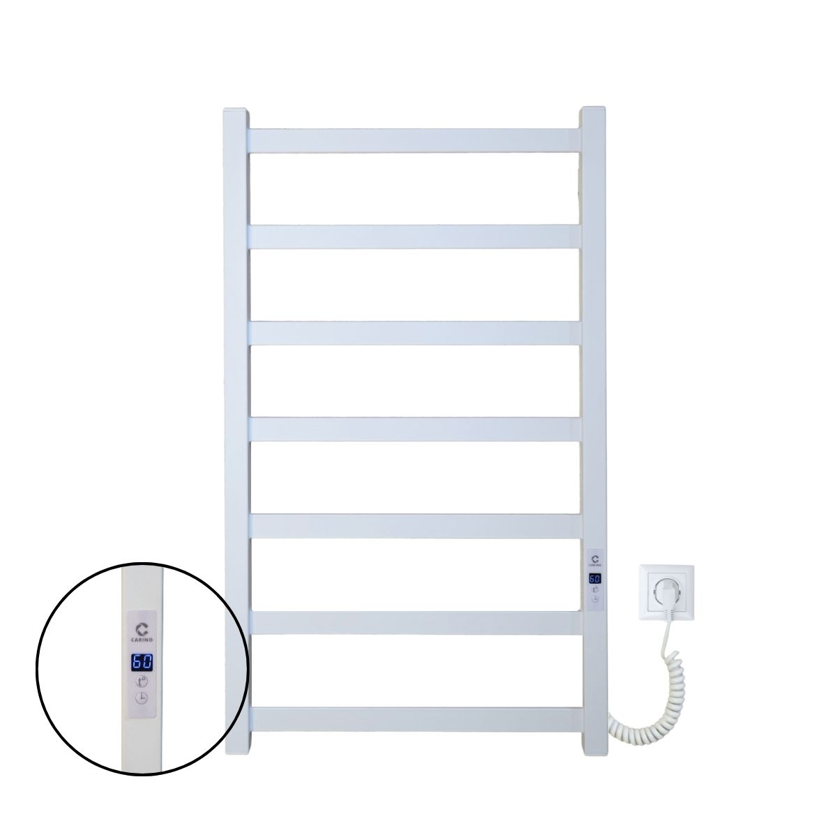 Рушникосушарка електрична Carino LAURA з дисплеєм Білий матовий 790*490