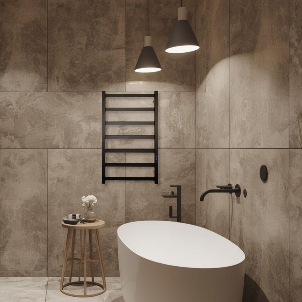 Рушникосушарка електрична Carino LAURA з дисплеєм Чорний матовий 790*490