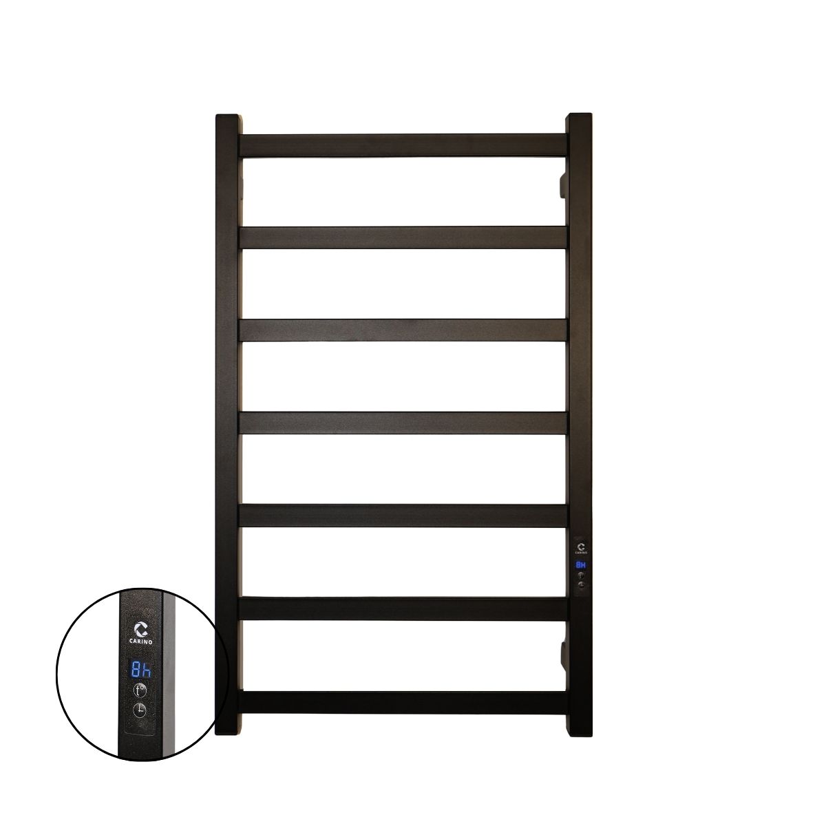 Рушникосушарка електрична Carino LAURA з дисплеєм Чорний матовий 790*490