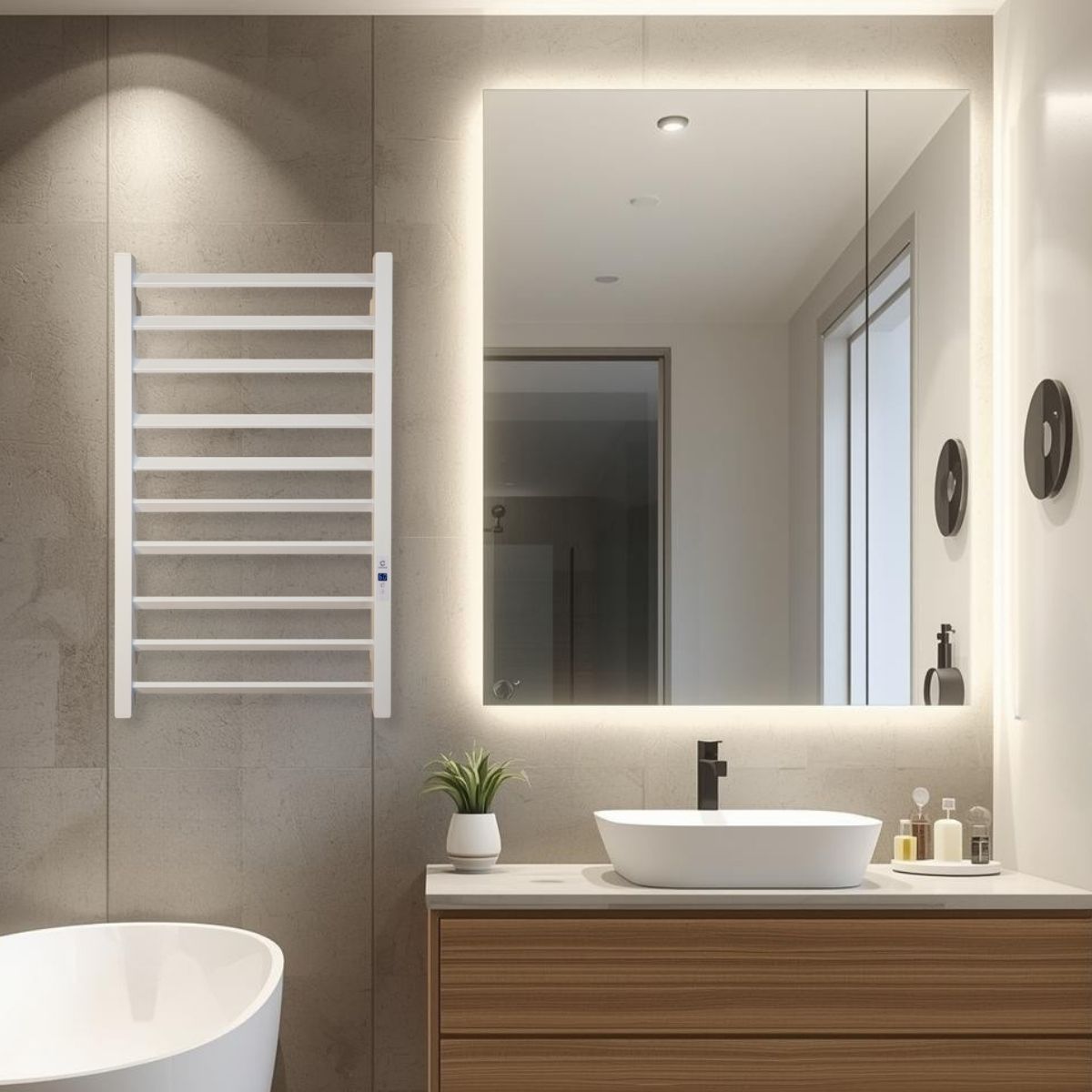 Рушникосушарка електрична Carino ROSA з дисплеєм Білий мат 790*490