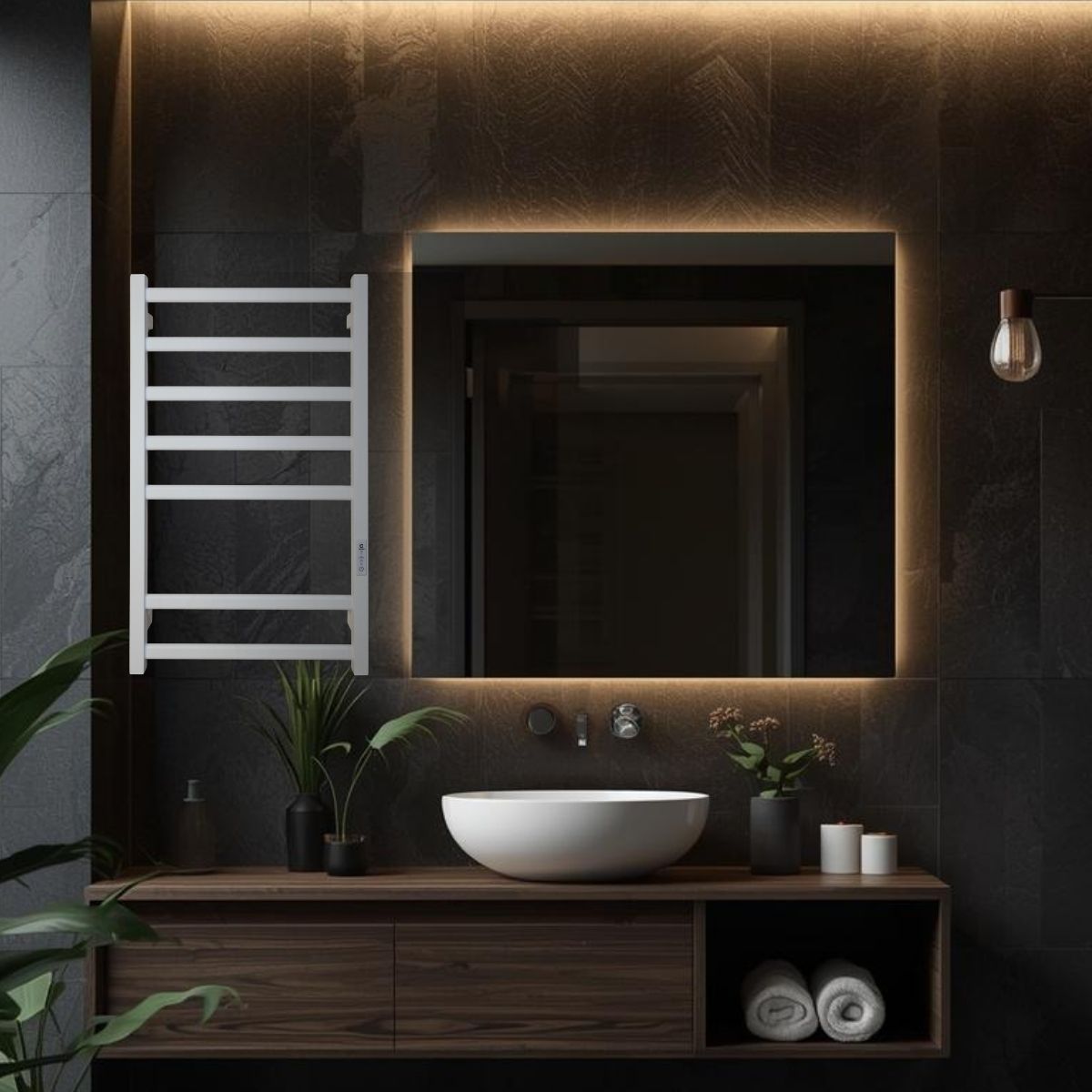 Полотенцесушитель электрический Carino ALBA с контроллером Белый мат 790*490