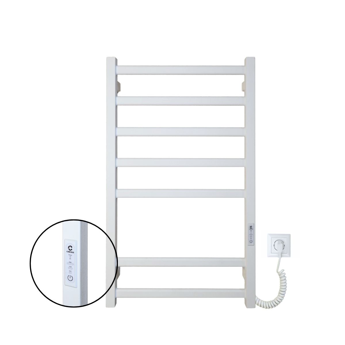 Полотенцесушитель электрический Carino ALBA с контроллером Белый мат 790*490