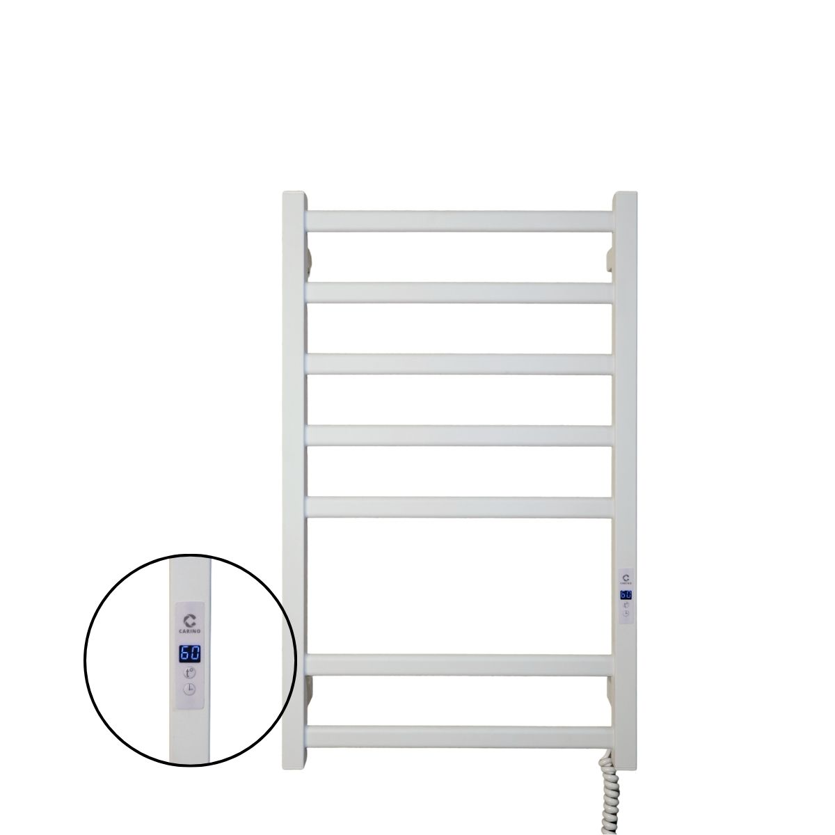 Рушникосушарка електрична Carino ALBA з дисплеєм Білий мат 790*490