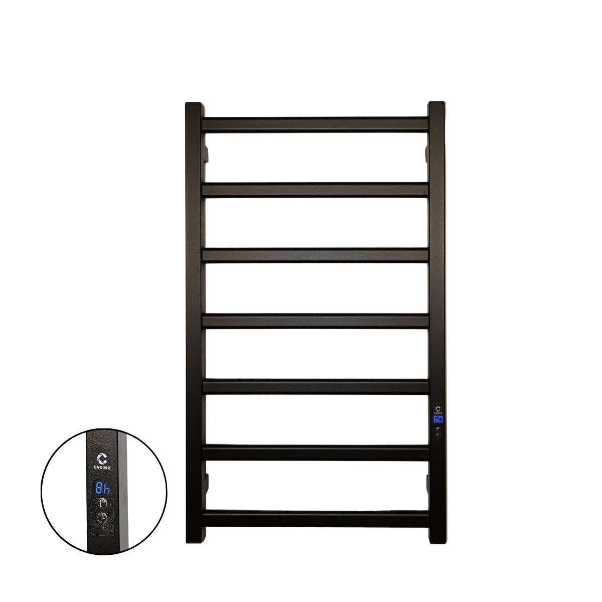 Рушникосушарка електрична Carino LUNA з дисплеєм Чорний мат 790*490
