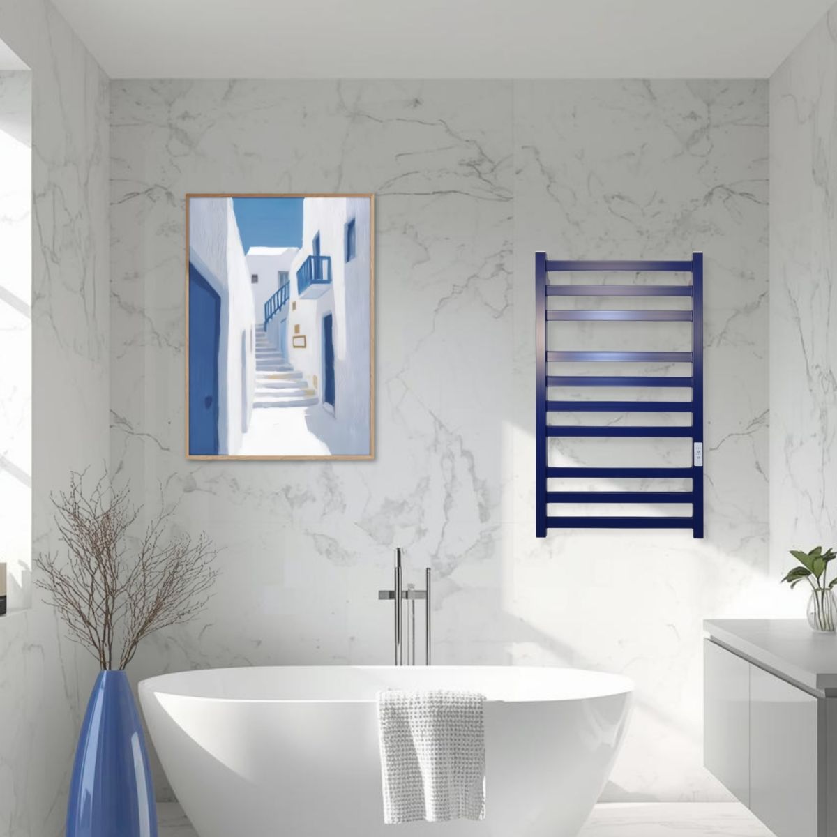 Рушникосушарка електрична Carino RICARDO з контроллером Синій сапфір 790*490