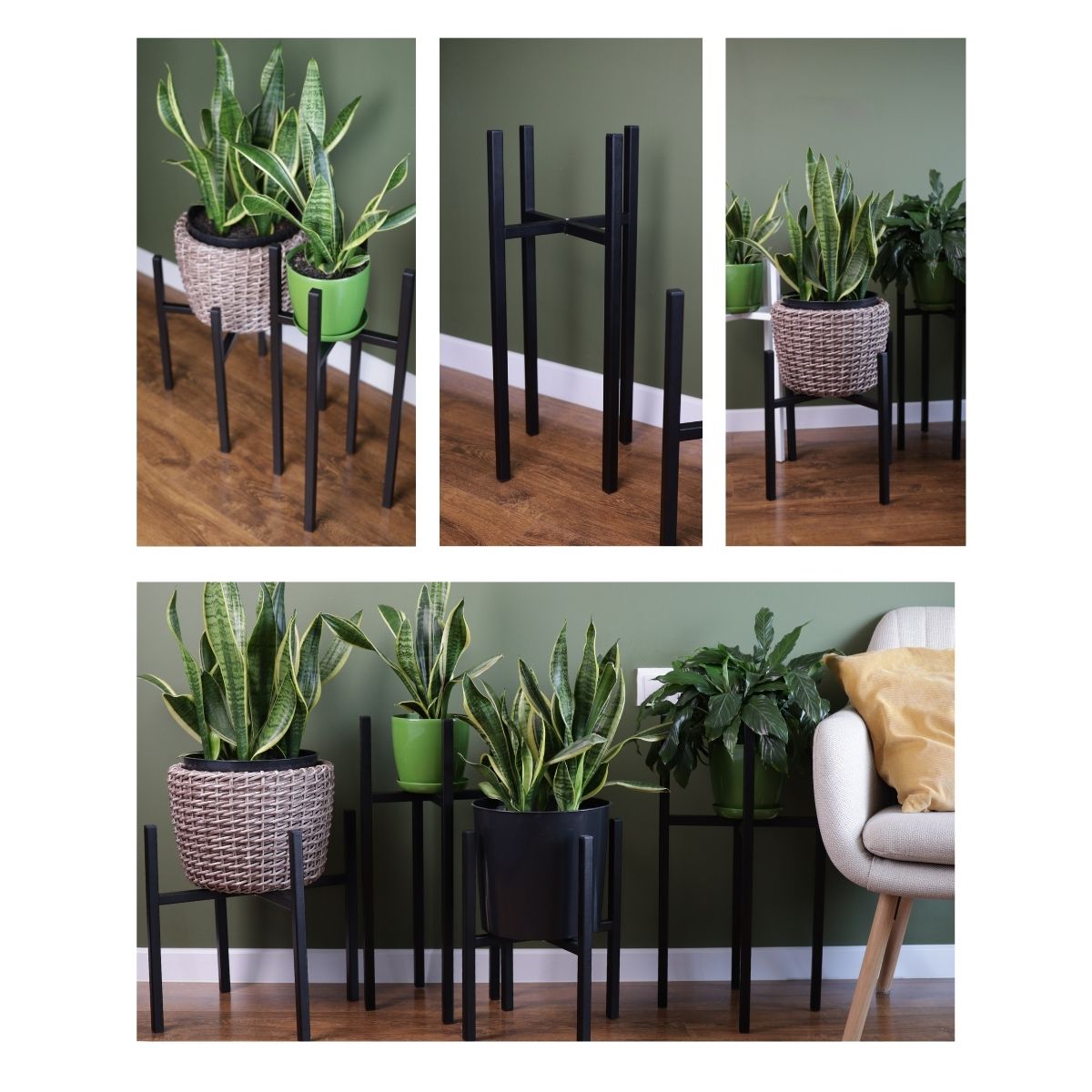 Підставка для квітів Carino Чорний мат 400*25