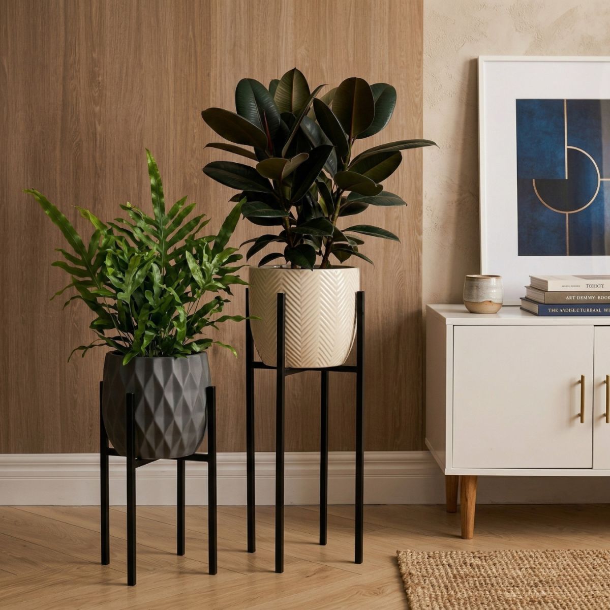 Підставка для квітів Carino Чорний мат 400*25