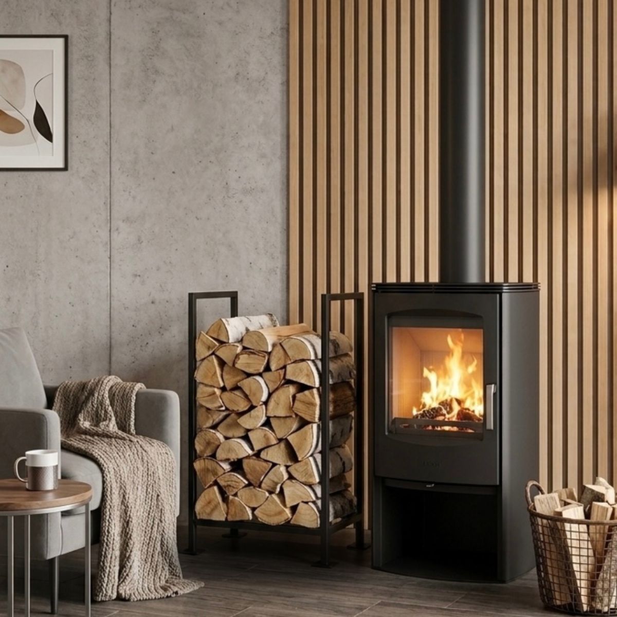 Дровниця  JULIETTA Carino Чорний мат, 800*500*300