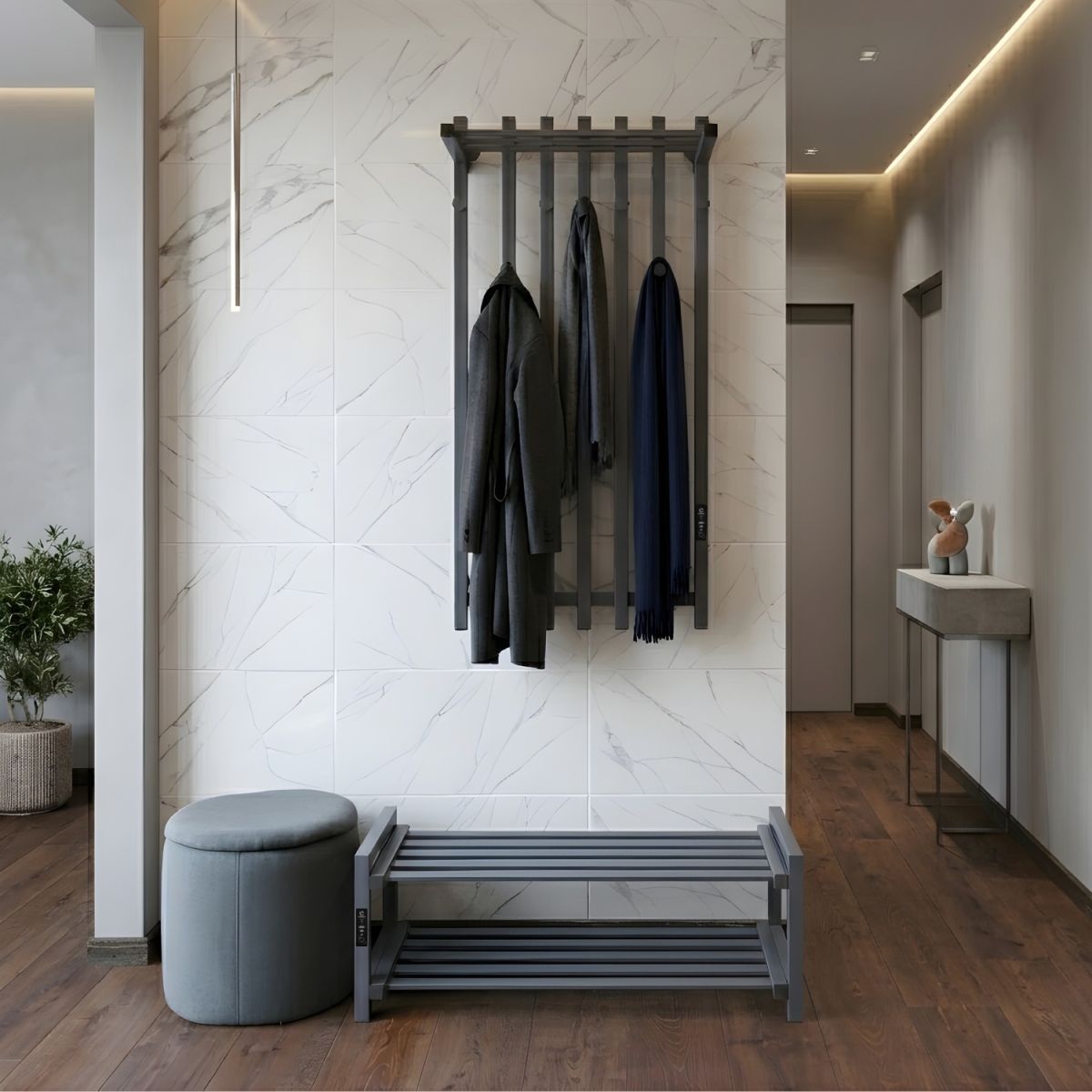 Електрична сушарка для одягу Carino з контроллером Сірий графіт 1190*600