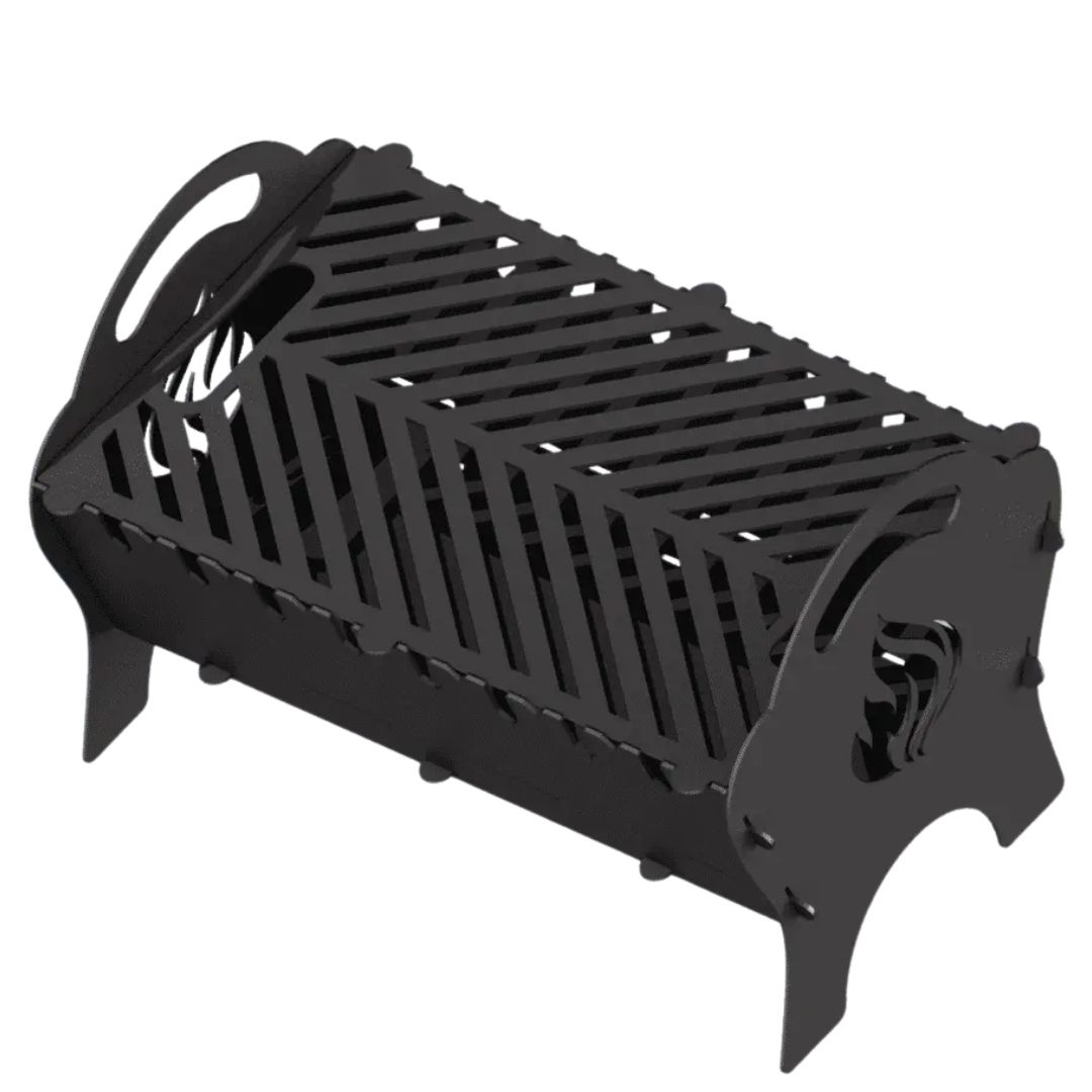 Мангал-гриль Carino Spark Огонь разборной с грилем 500х330х350 мм, металл 3 мм без покрытия