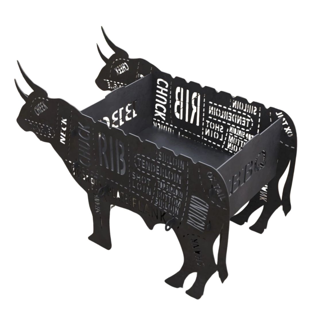 Мангал-гриль Carino Бык разборной 720х350х503 мм, металл 3 мм без покрытия