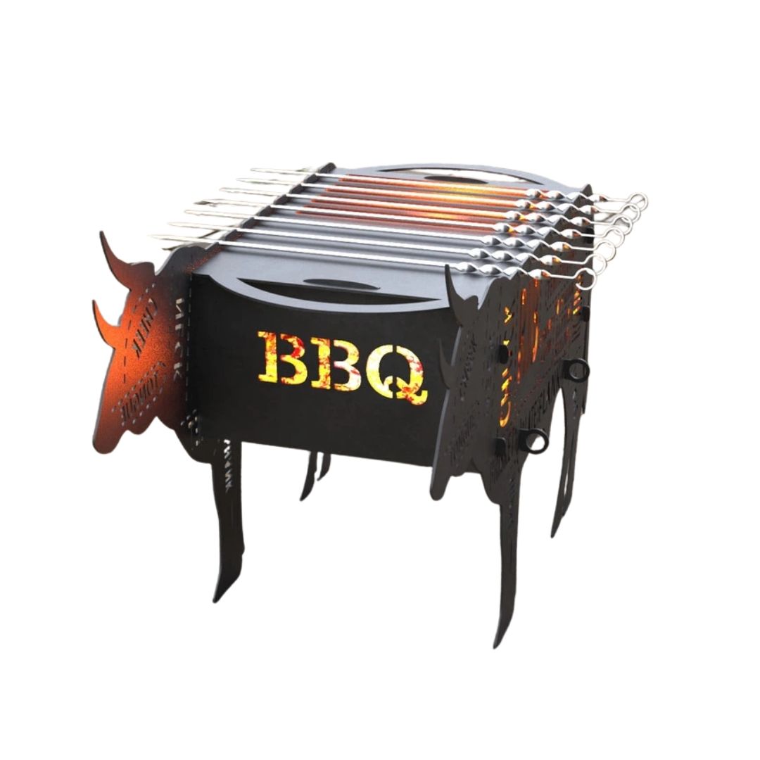 Мангал-гриль Carino Бык разборной 720х350х503 мм, металл 3 мм без покрытия