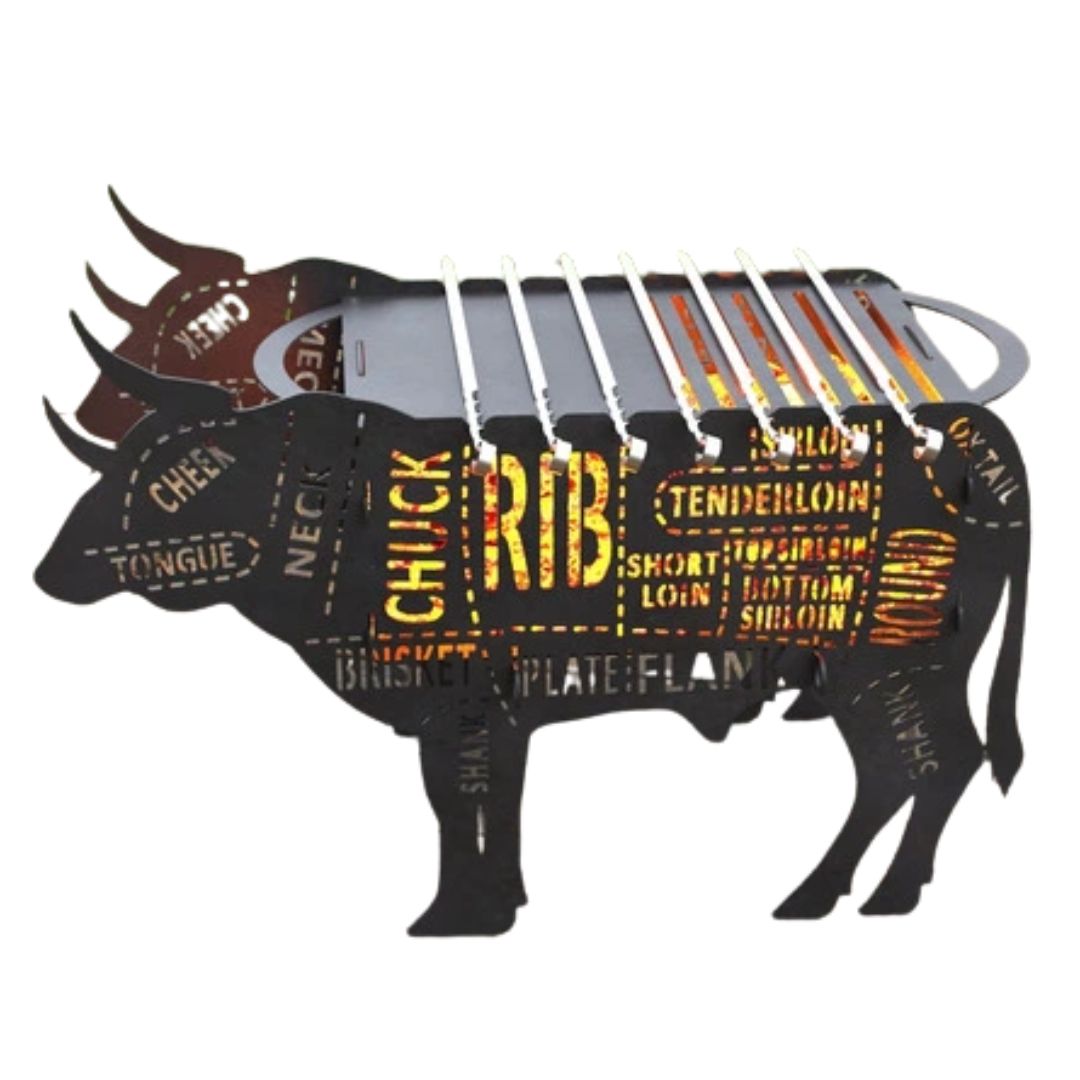 Мангал-гриль Carino Бык разборной 720х350х503 мм, металл 3 мм без покрытия