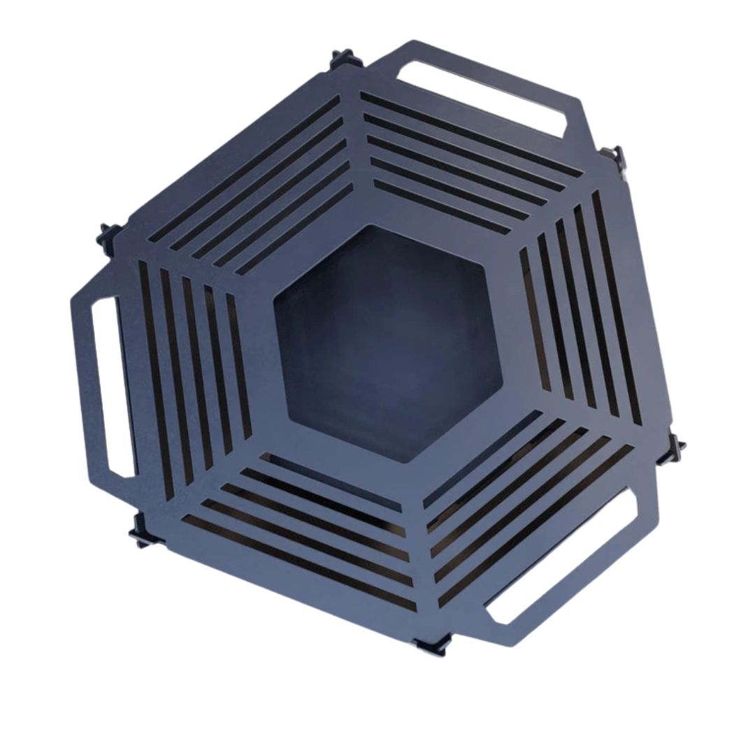 Чаша для очага Carino шестигранная разборная V1 с решеткой гриль 760х707х333 мм, металл 3 мм без покрытия