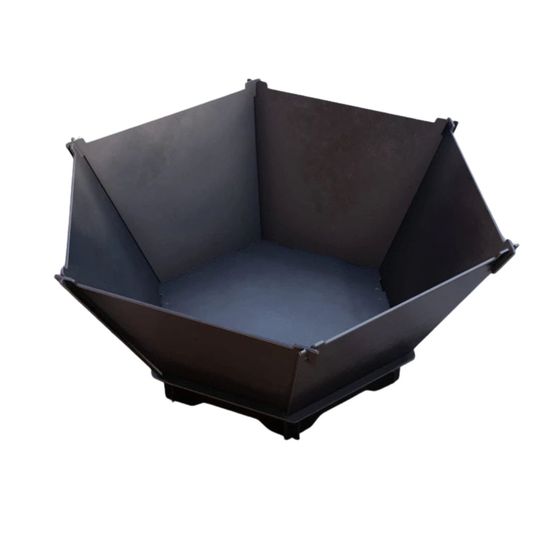 Чаша для очага Carino шестигранная разборная V1 с решеткой гриль 760х707х333 мм, металл 3 мм без покрытия