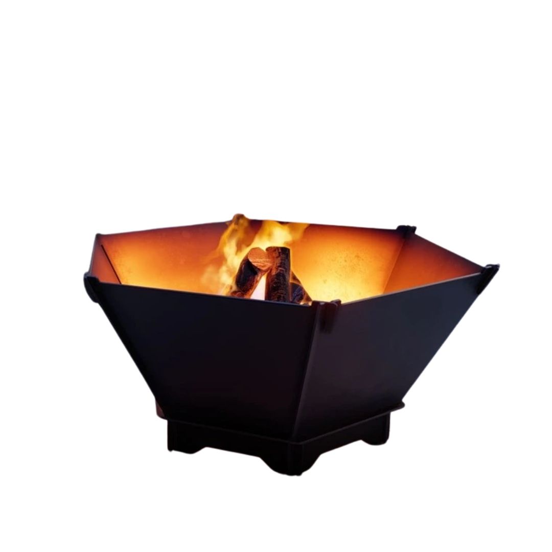 Чаша для очага Carino шестигранная разборная V1 с решеткой гриль 760х707х333 мм, металл 3 мм без покрытия