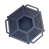 Чаша для костра Carino шестигранная разборная V3 с решеткой гриль 760х707х333 мм, металл 3 мм без покрытия
