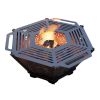 Чаша для костра Carino шестигранная разборная V3 с решеткой гриль 760х707х333 мм, металл 3 мм без покрытия