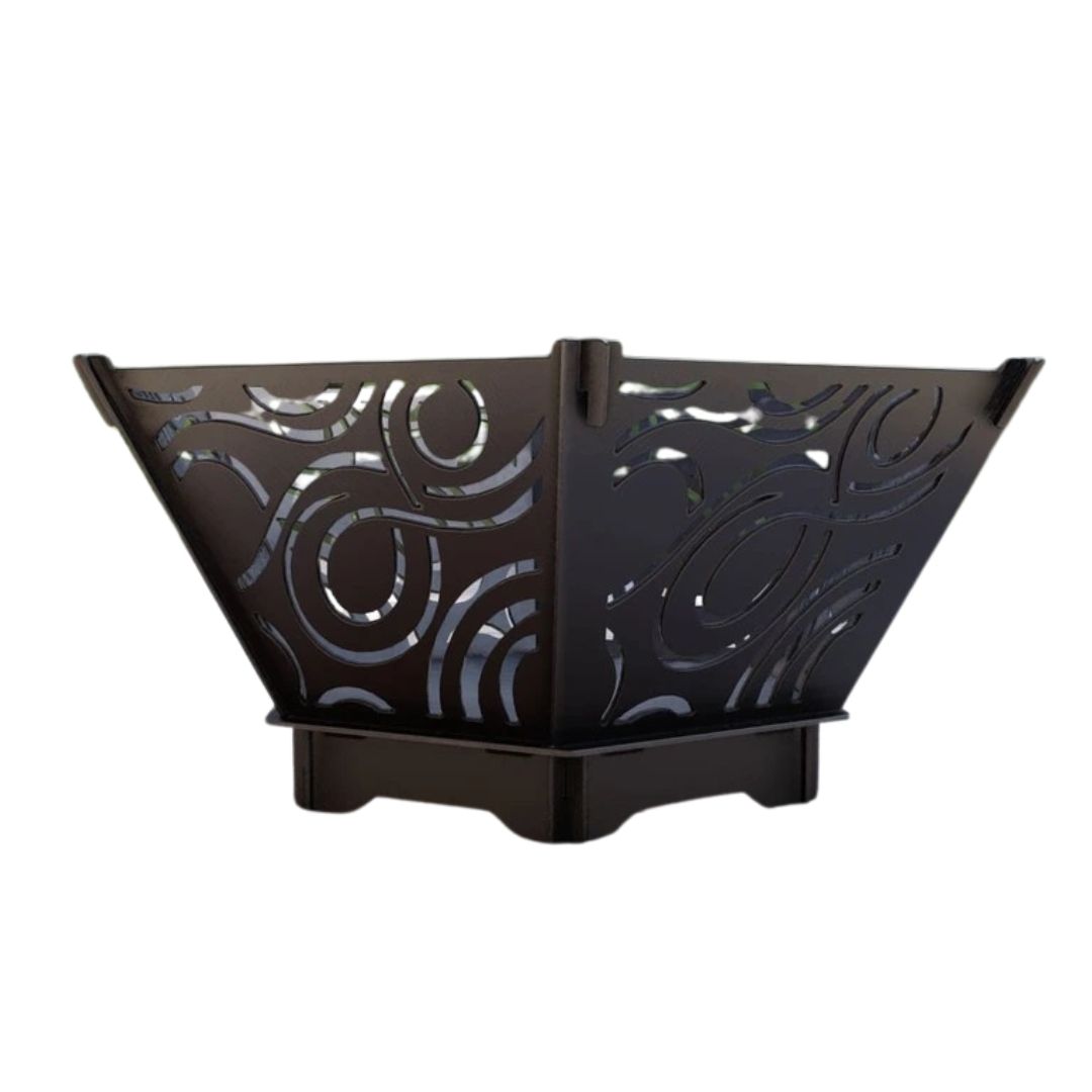 Чаша для костра Carino шестигранная разборная V4 с решеткой гриль 760х707х333 мм, металл 3 мм без покрытия