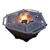 Чаша для костра Carino шестигранная разборная V4 с решеткой гриль 760х707х333 мм, металл 3 мм без покрытия