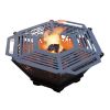 Чаша для костра Carino шестигранная разборная V5 с решеткой гриль 760х707х333 мм, металл 3 мм без покрытия