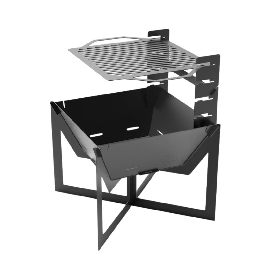 Мангал-гриль Carino квадратный V4 600 мм разборной 615х615х807 мм, металл 3 мм без покрытия