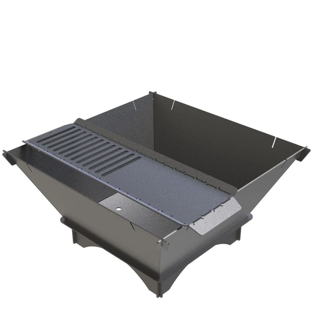 Мангал-гриль Carino квадратный 700 мм разборной 737х737х682 мм, металл 3 мм без покрытия