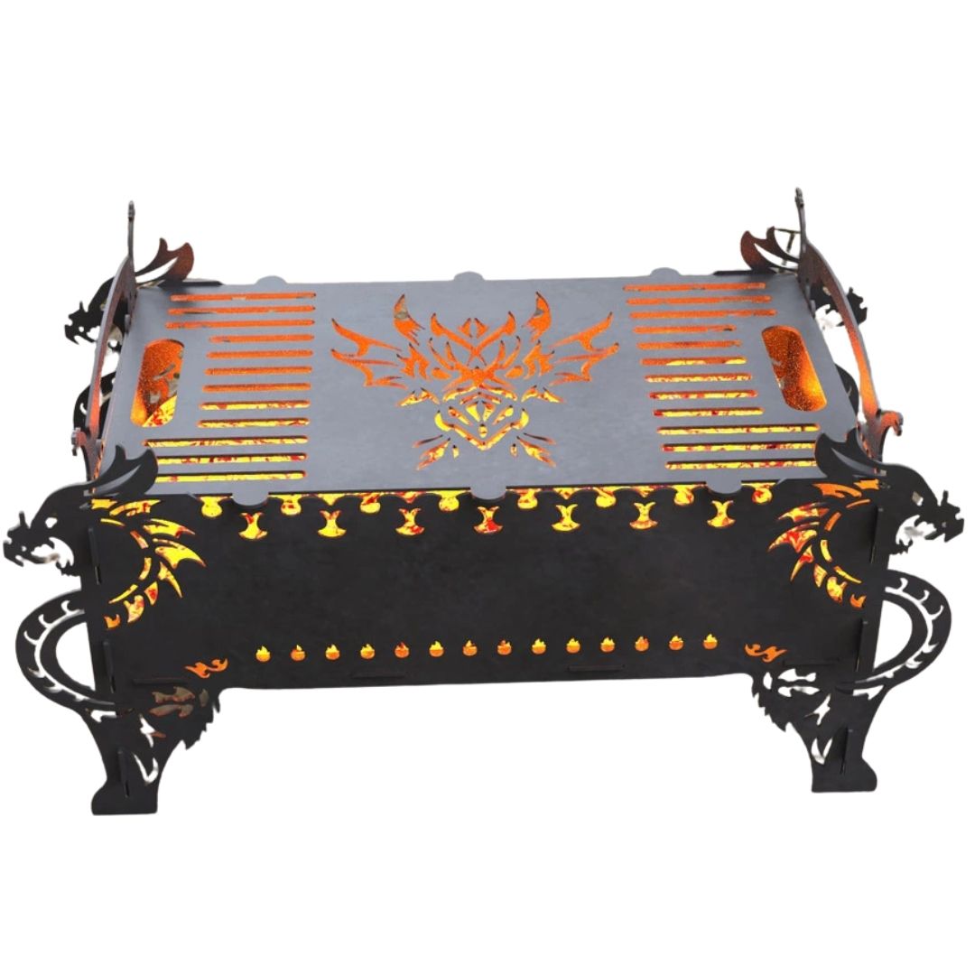 Мангал-гриль Carino Дракон разборной 720х317х347 мм, металл 3 мм без покрытия