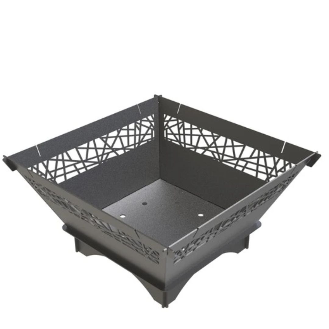 Мангал-гриль Carino квадратный 700 мм с декором разборной 737х737х682 мм, металл 3 мм без покрытия