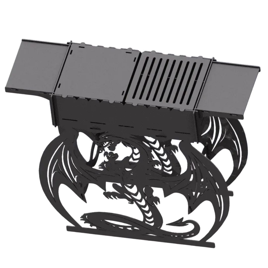 Мангал-гриль Carino Дракон высокий разборный 1014х333х964 мм, металл 3 мм без покрытия
