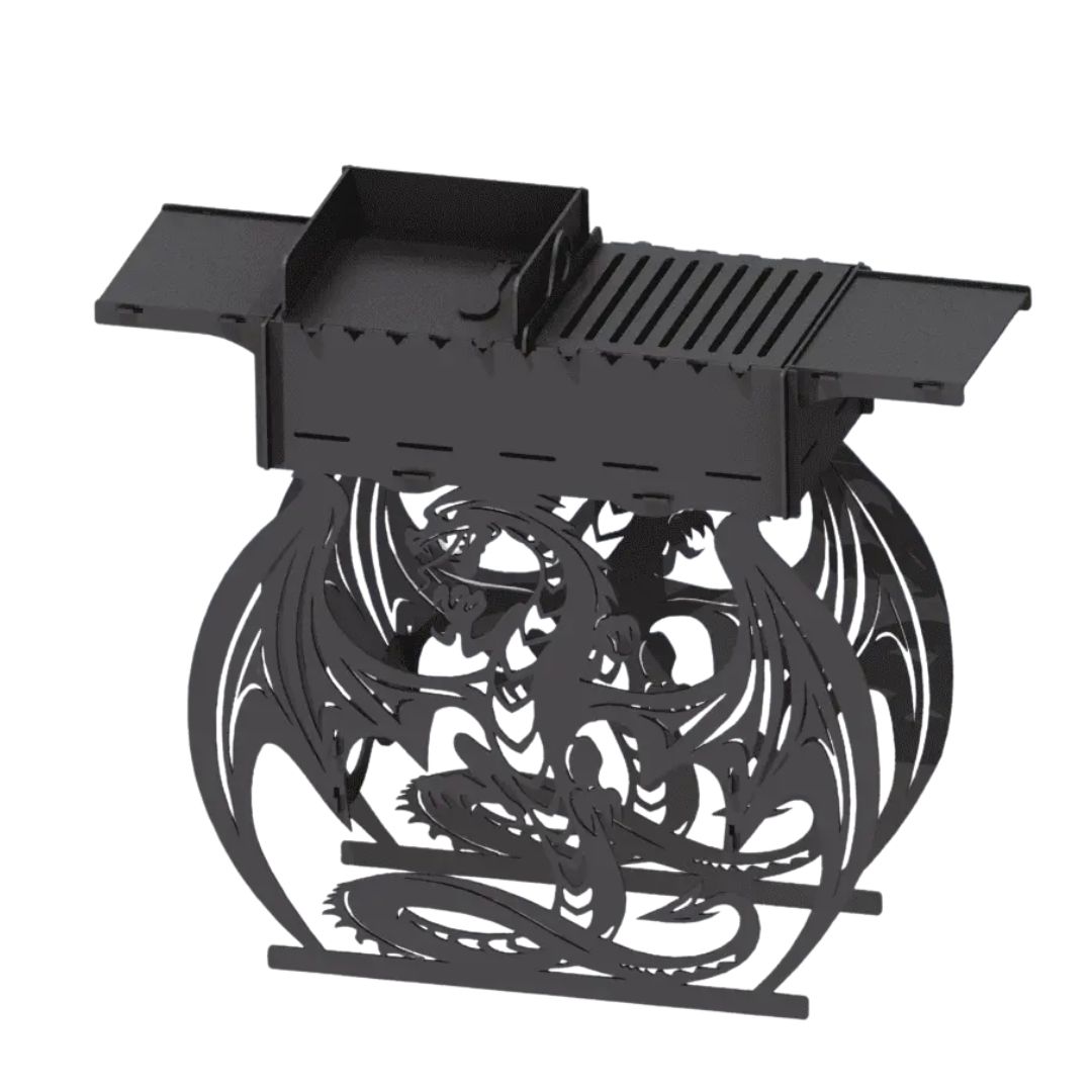 Мангал-гриль Carino Дракон высокий разборный 1014х333х964 мм, металл 3 мм без покрытия