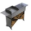 Мангал-гриль Carino Brazier X V1 Полоска разборной с грилем 1212х370х820 мм, металл 3 мм без покрытия