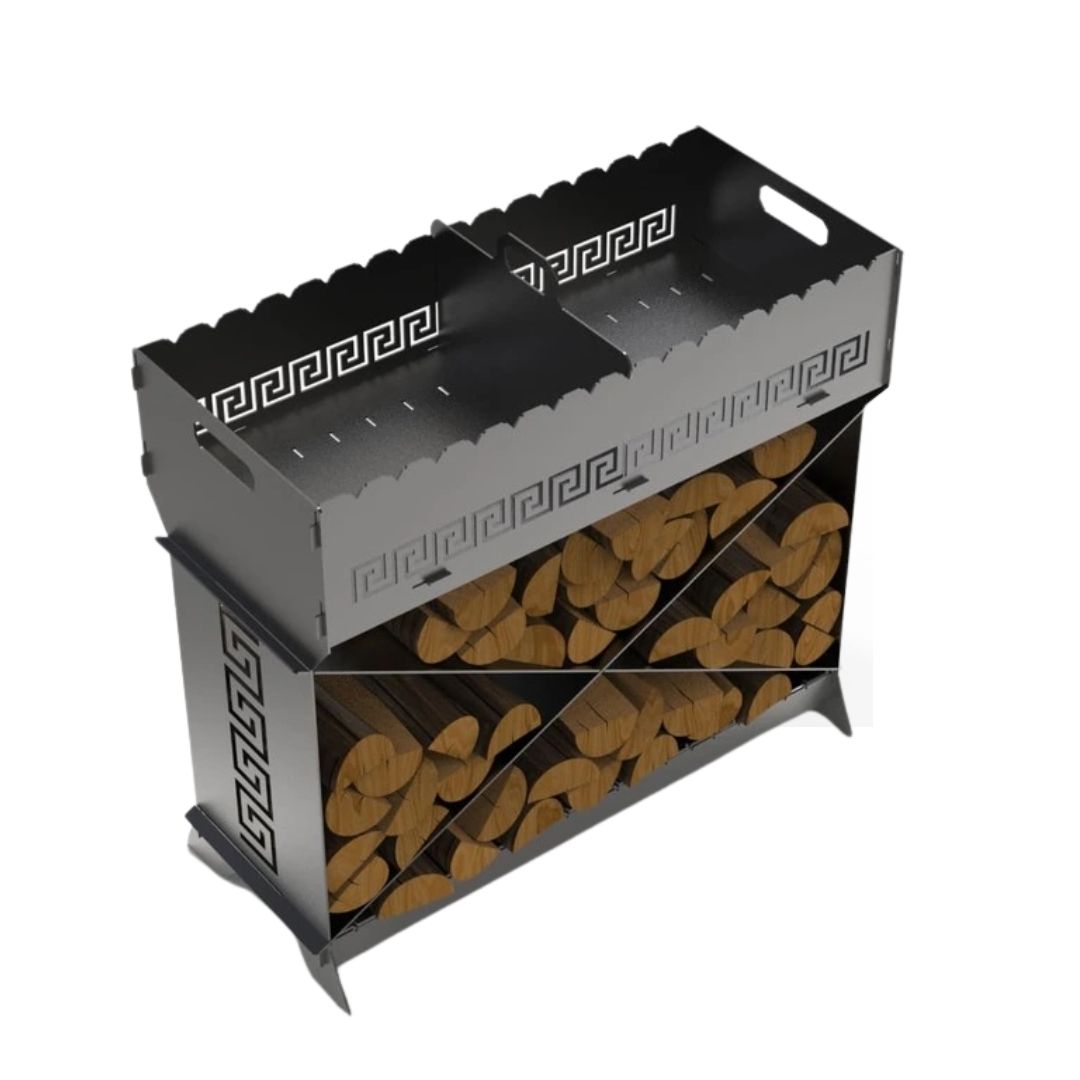 Мангал-гриль Carino Brazier X V2 Веток разборной с грилем 760х370х820 мм, металл 3 мм без покрытия