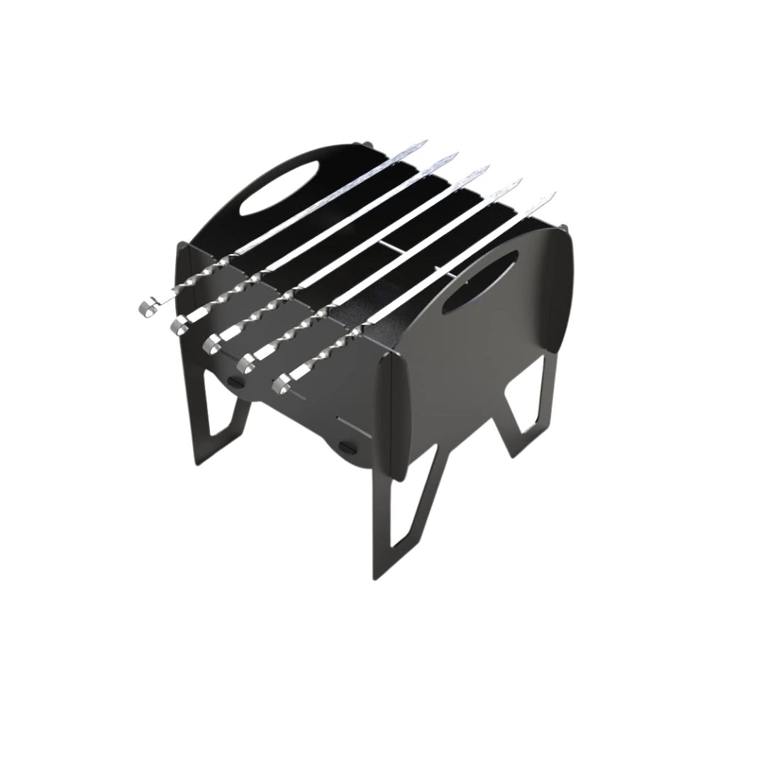 Мангал-гриль Carino Мираж разборной с грилем 363х363х366 мм, металл 3 мм без покрытия