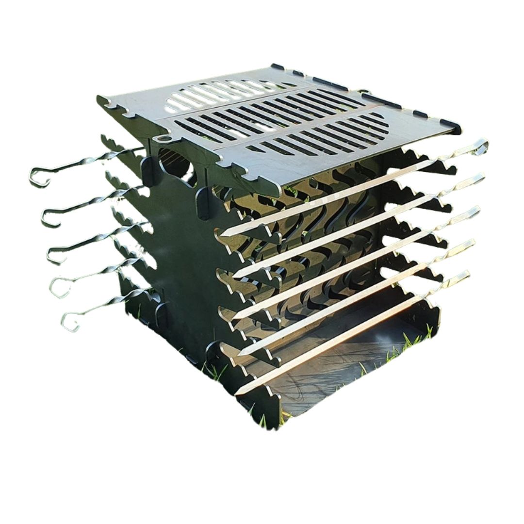 Мангал-гриль Carino вертикальный Эко двусторонний разборной 460х356х442 мм, металл 3 мм без покрытия