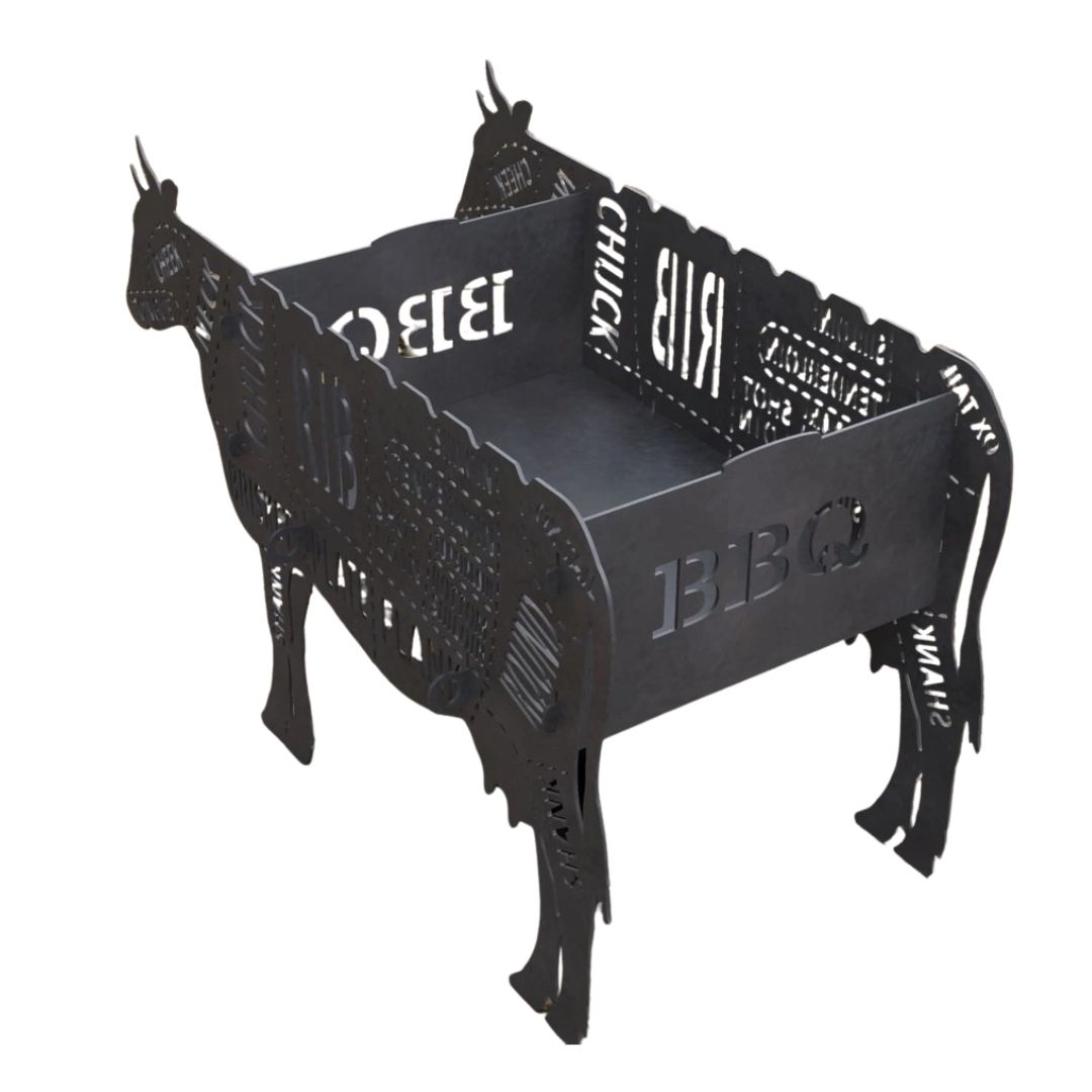 Мангал-гриль Carino Корова разборной 700х350х478 мм, металл 3 мм без покрытия