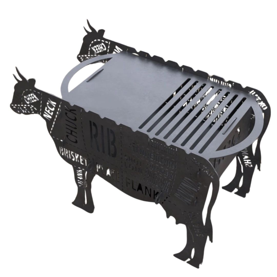Мангал-гриль Carino Корова разборной 700х350х478 мм, металл 3 мм без покрытия