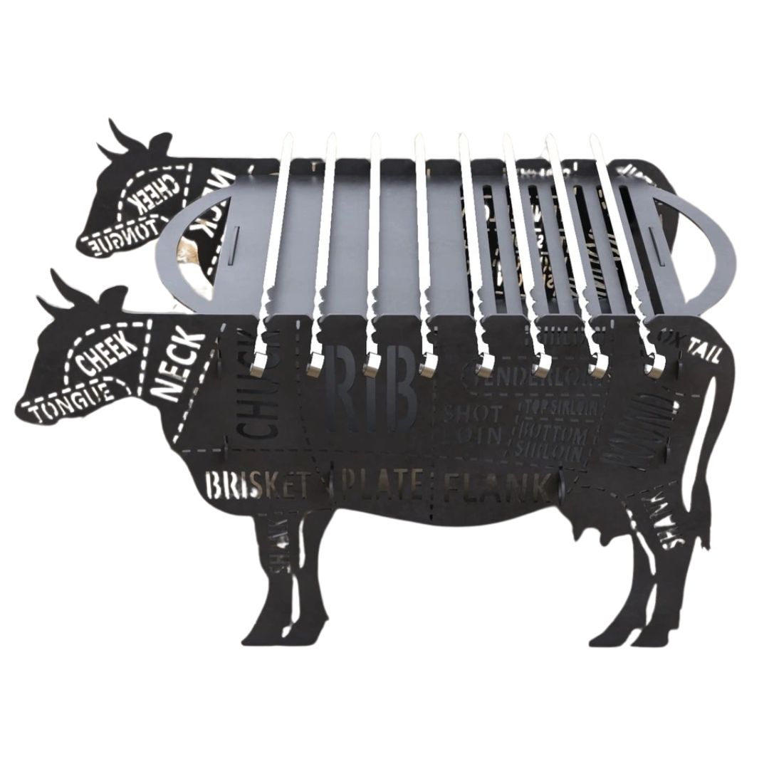 Мангал-гриль Carino Корова разборной 700х350х478 мм, металл 3 мм без покрытия