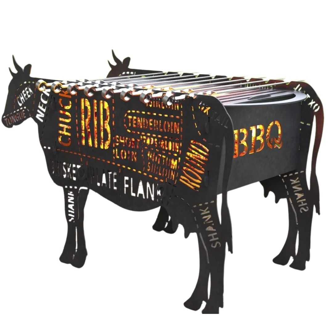 Мангал-гриль Carino Корова разборной 700х350х478 мм, металл 3 мм без покрытия