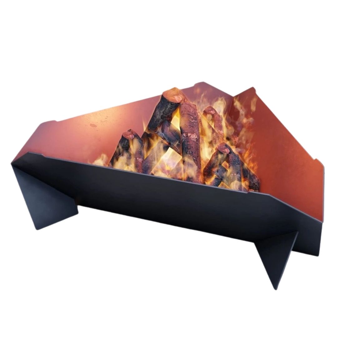 Чаша для костра Carino с грилем треугольная 1000 мм разборная 1020х940х300 мм, металл 3 мм без покрытия