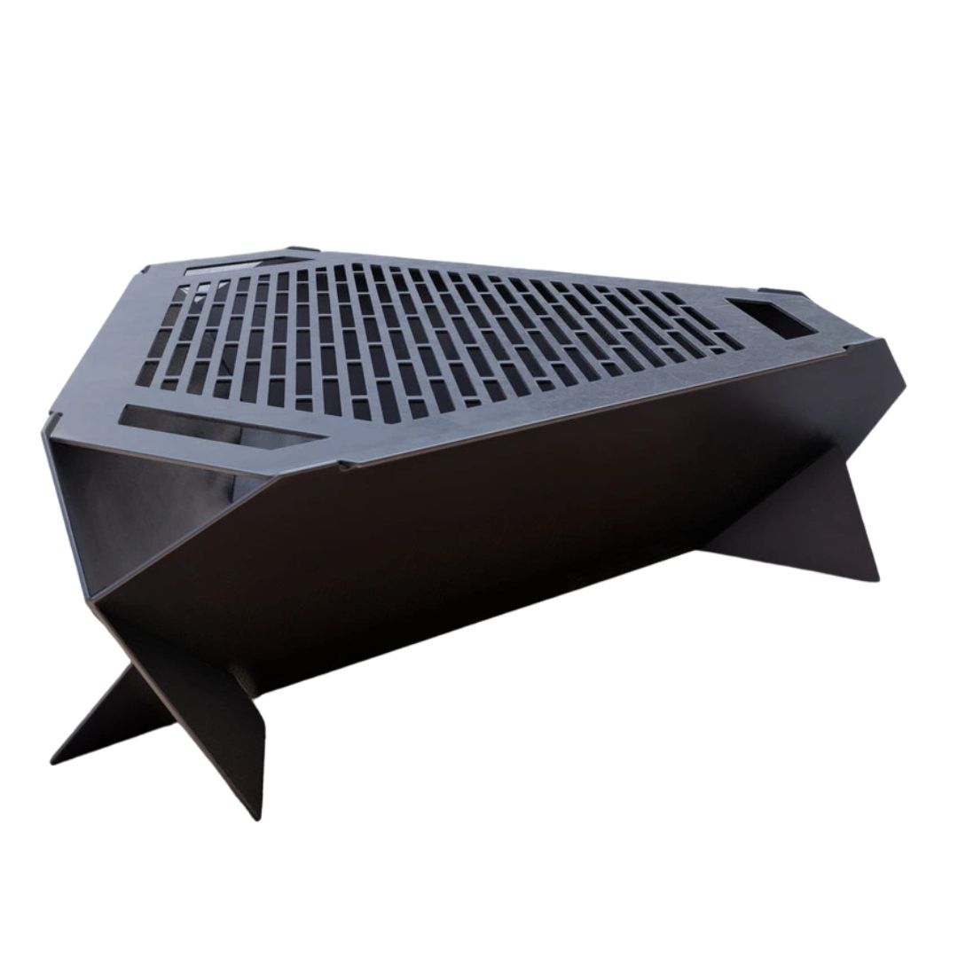 Чаша для костра Carino с грилем треугольная 1000 мм разборная 1020х940х300 мм, металл 3 мм без покрытия