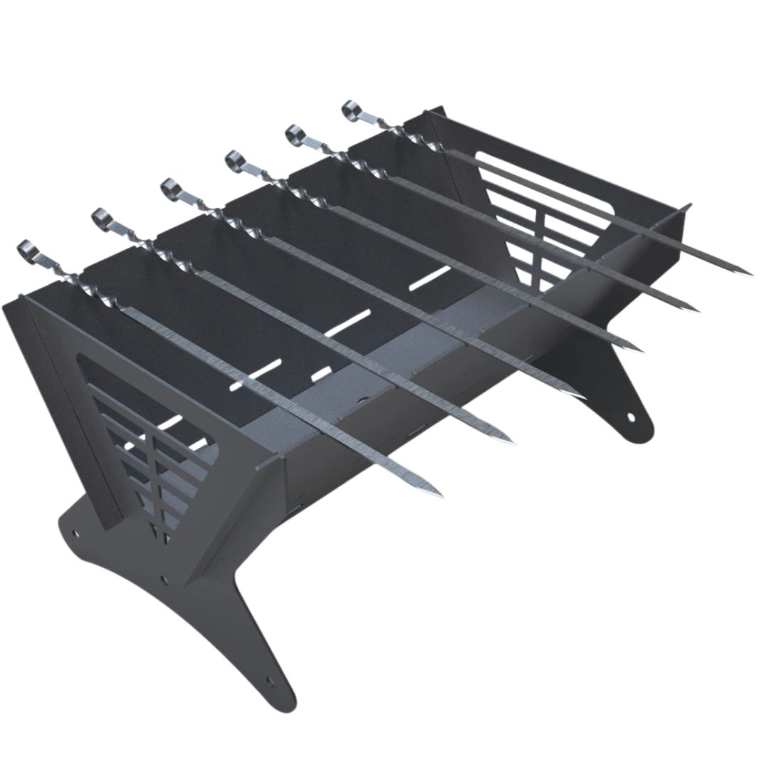 Мангал-гриль Carino Mix V2 разборной с грилем 540х445х277 мм, металл 3 мм без покрытия