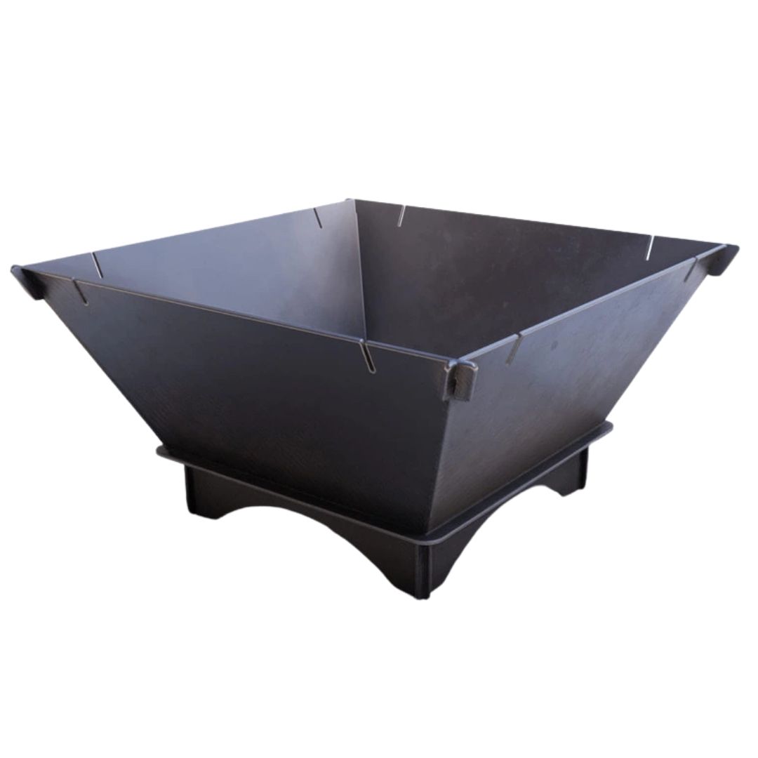 Чаша для очага Carino квадратная разборная V1 с решеткой гриль 800х750х680 мм, металл 3 мм без покрытия