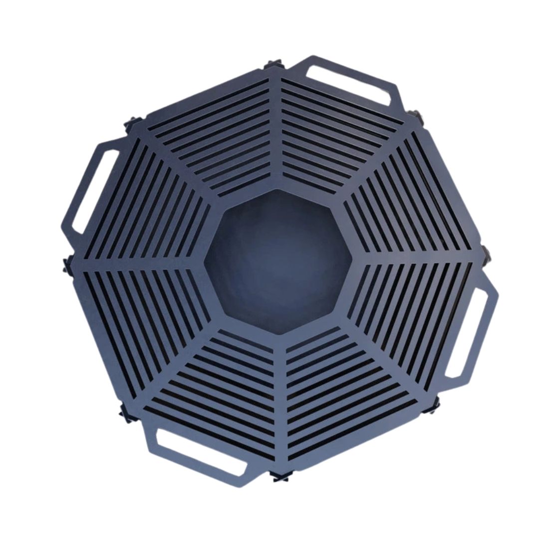 Чаша для костра Carino восьмигранная разборная V1 с решеткой гриль 1040х1040х300 мм, металл 3 мм без покрытия