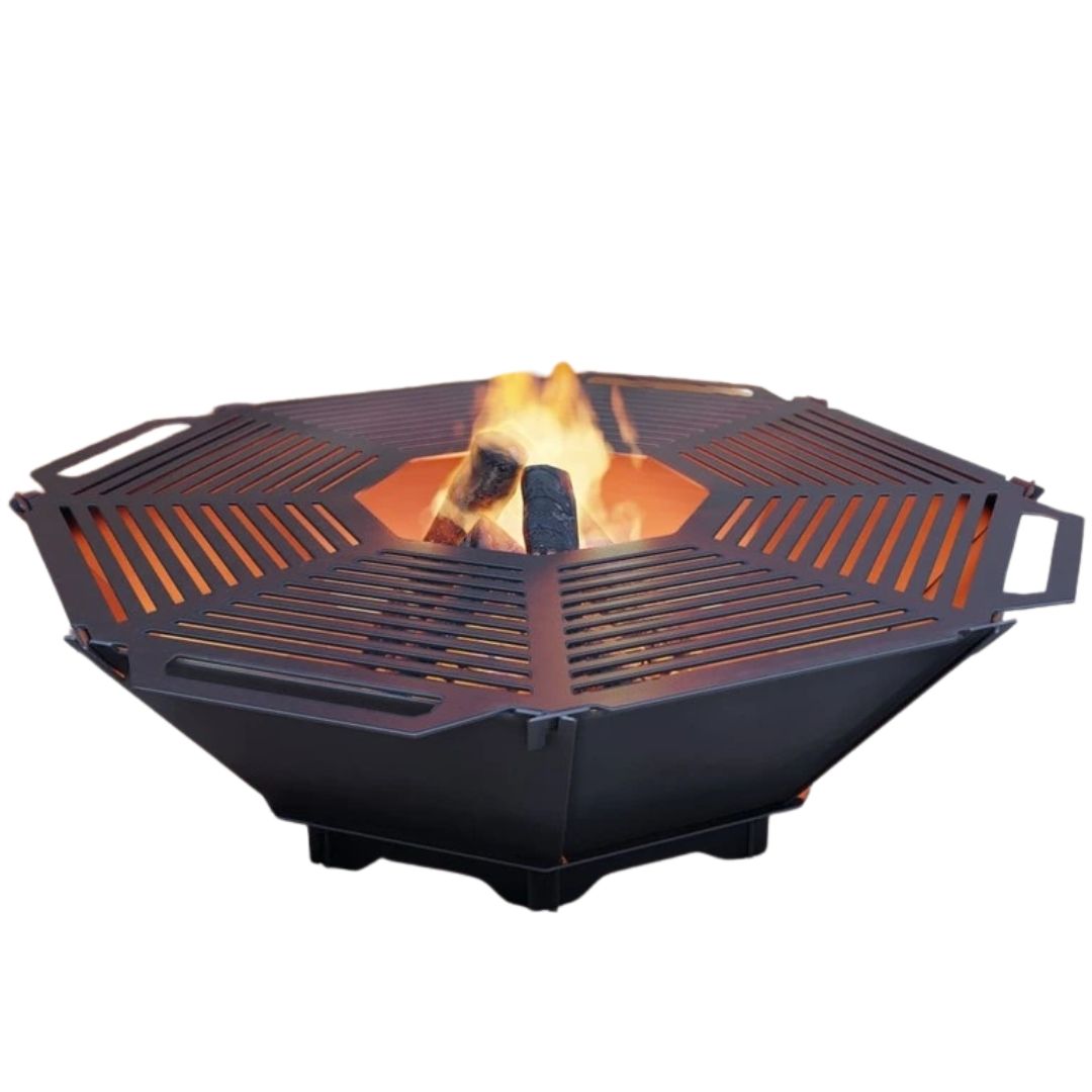 Чаша для костра Carino восьмигранная разборная V1 с решеткой гриль 1040х1040х300 мм, металл 3 мм без покрытия