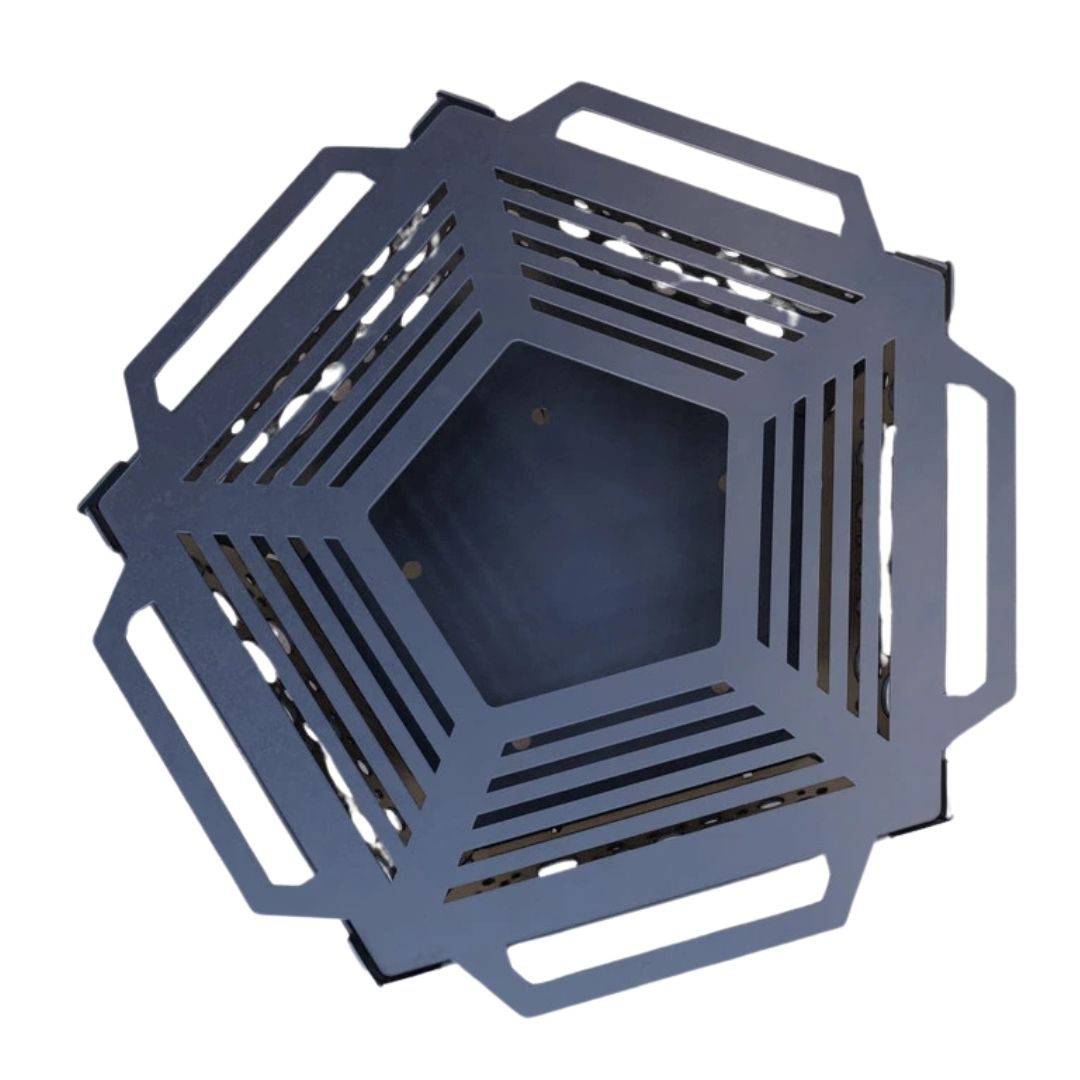 Чаша для очага Carino пятигранная разборная V3 с решеткой гриль 802х787х480 мм, металл 3 мм без покрытия