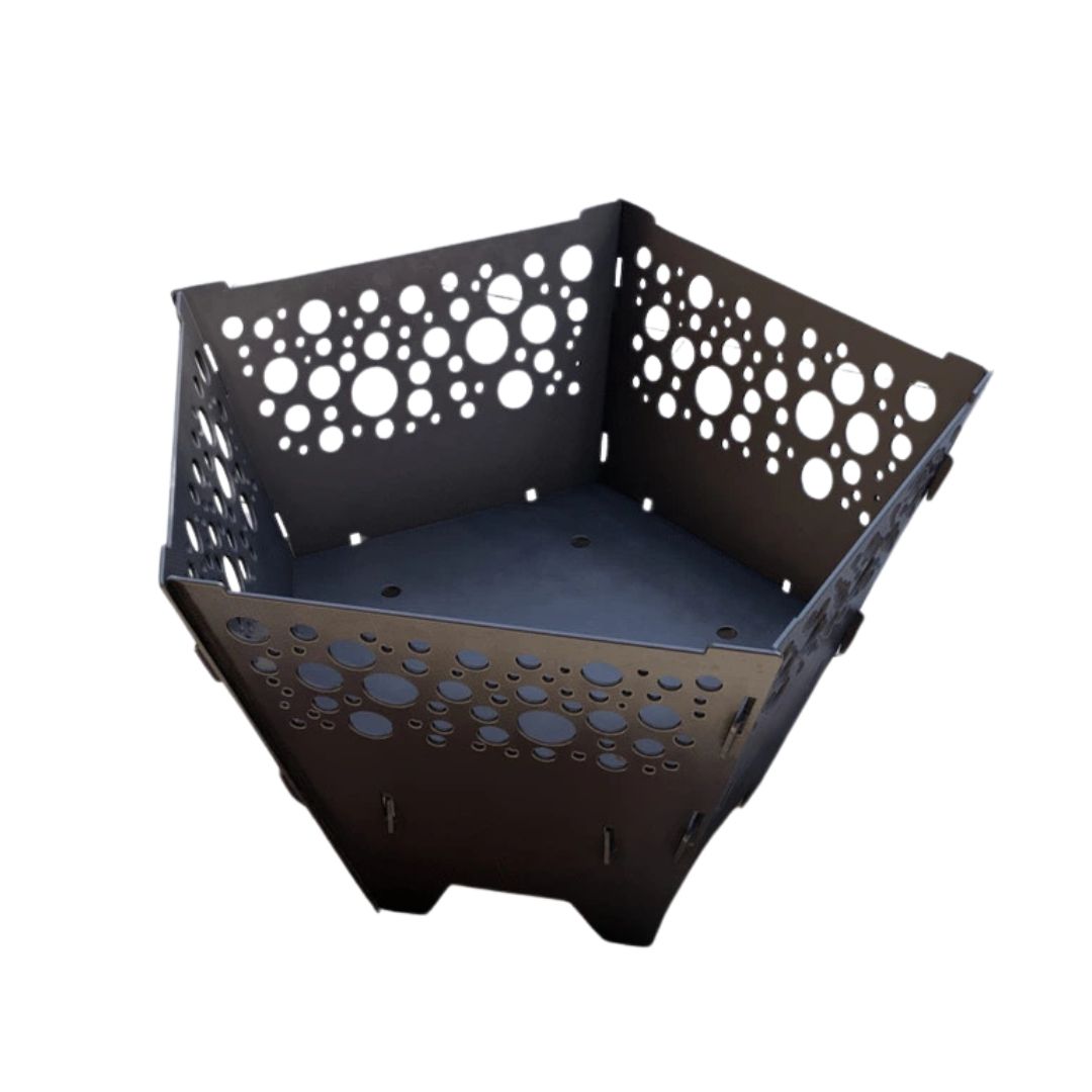 Чаша для очага Carino пятигранная разборная V3 с решеткой гриль 802х787х480 мм, металл 3 мм без покрытия