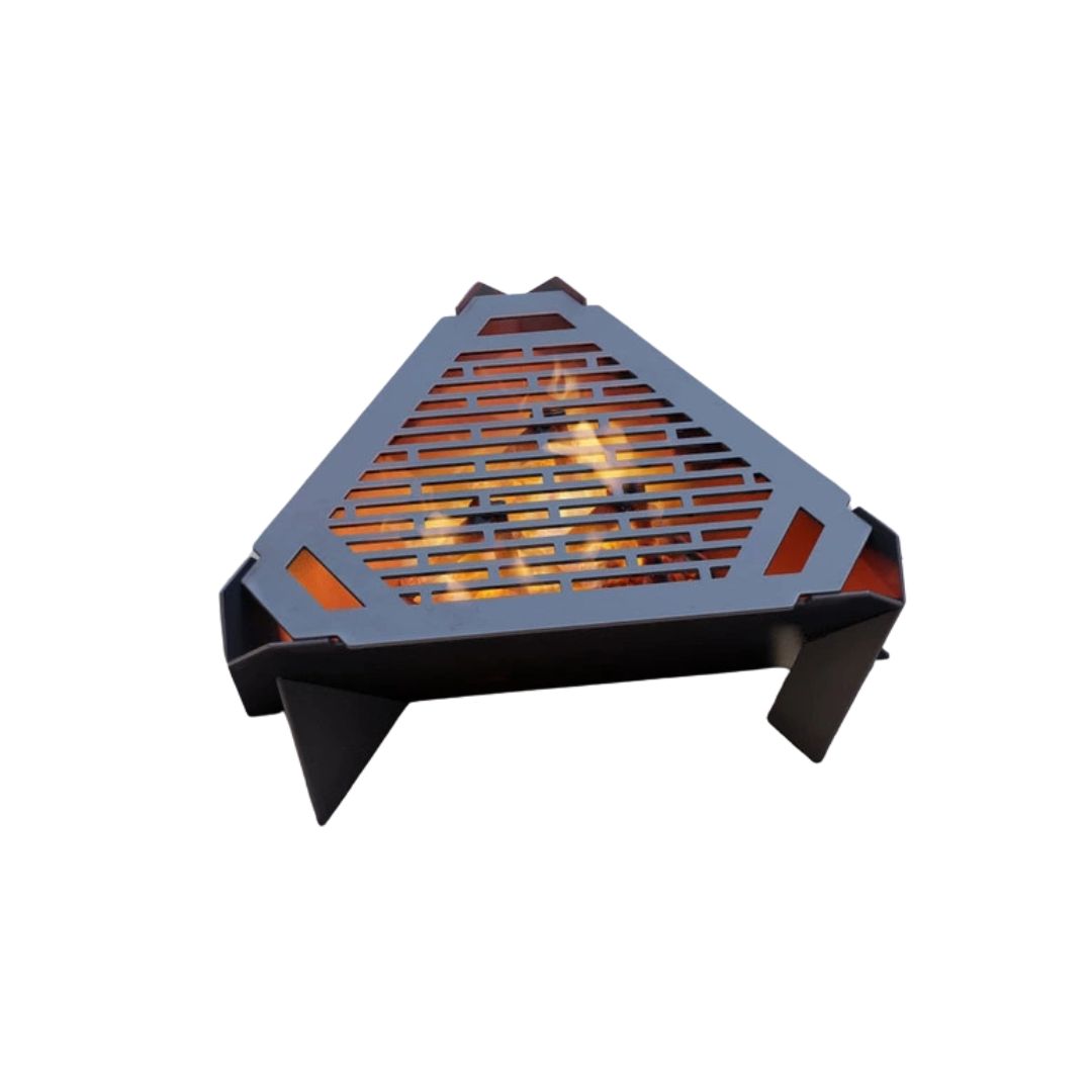 Чаша для костра Carino с грилем треугольная 600 мм разборная 625х570х200 мм, металл 3 мм без покрытия