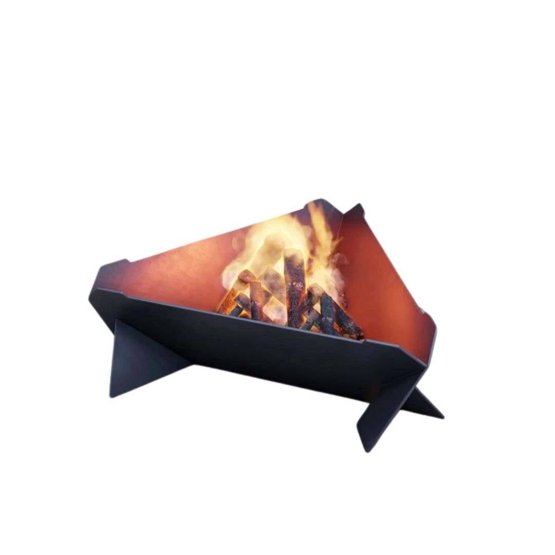 Чаша для костра Carino с грилем треугольная 600 мм разборная 625х570х200 мм, металл 3 мм без покрытия