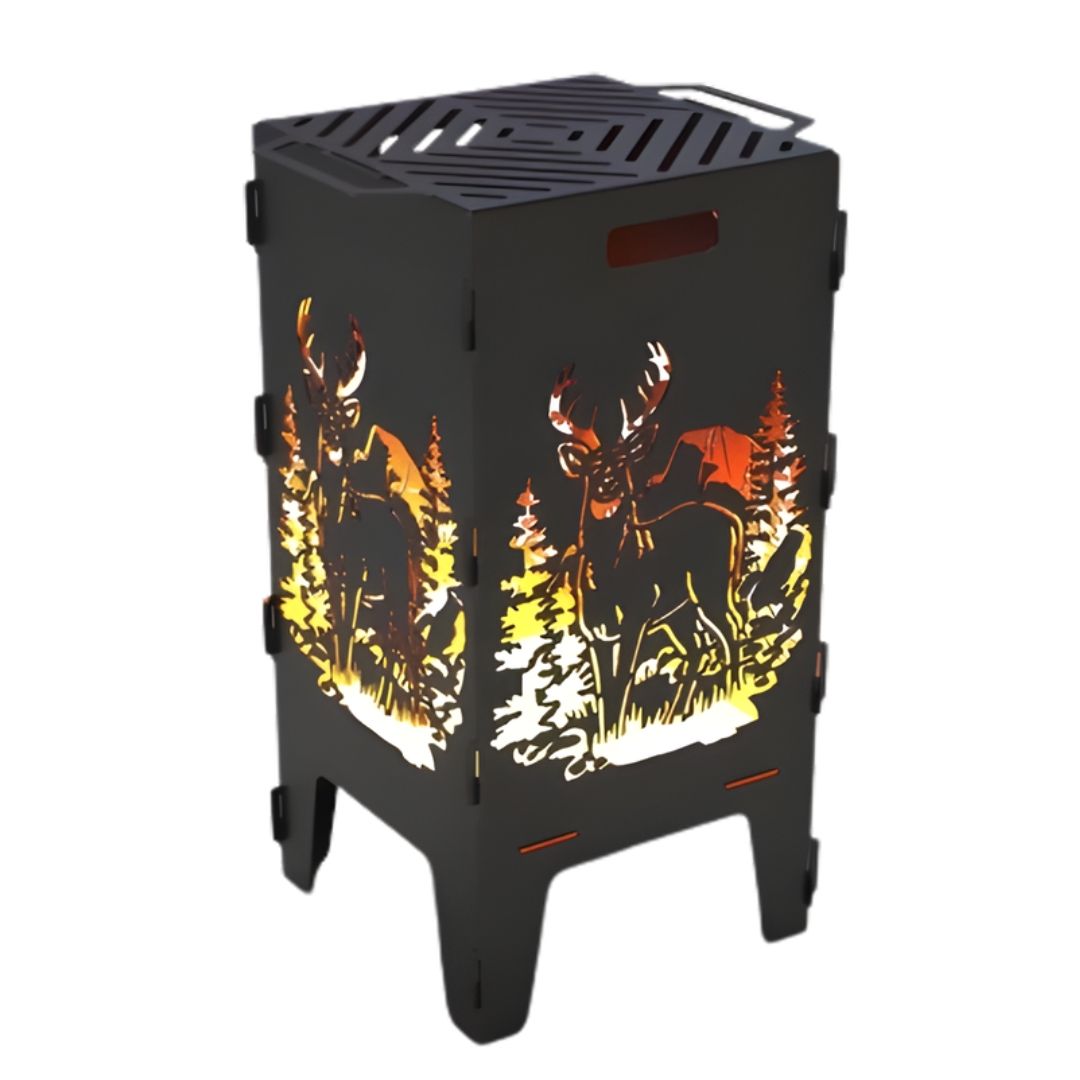 Мангал-барбекю Carino Олень разборной с грилем 470х380х753 мм, металл 3 мм без покрытия